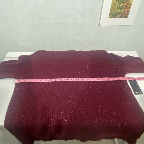 A.N.A. Mock Turtleneck Maroon Sweater High/Low NWT - Picture 12 of 12